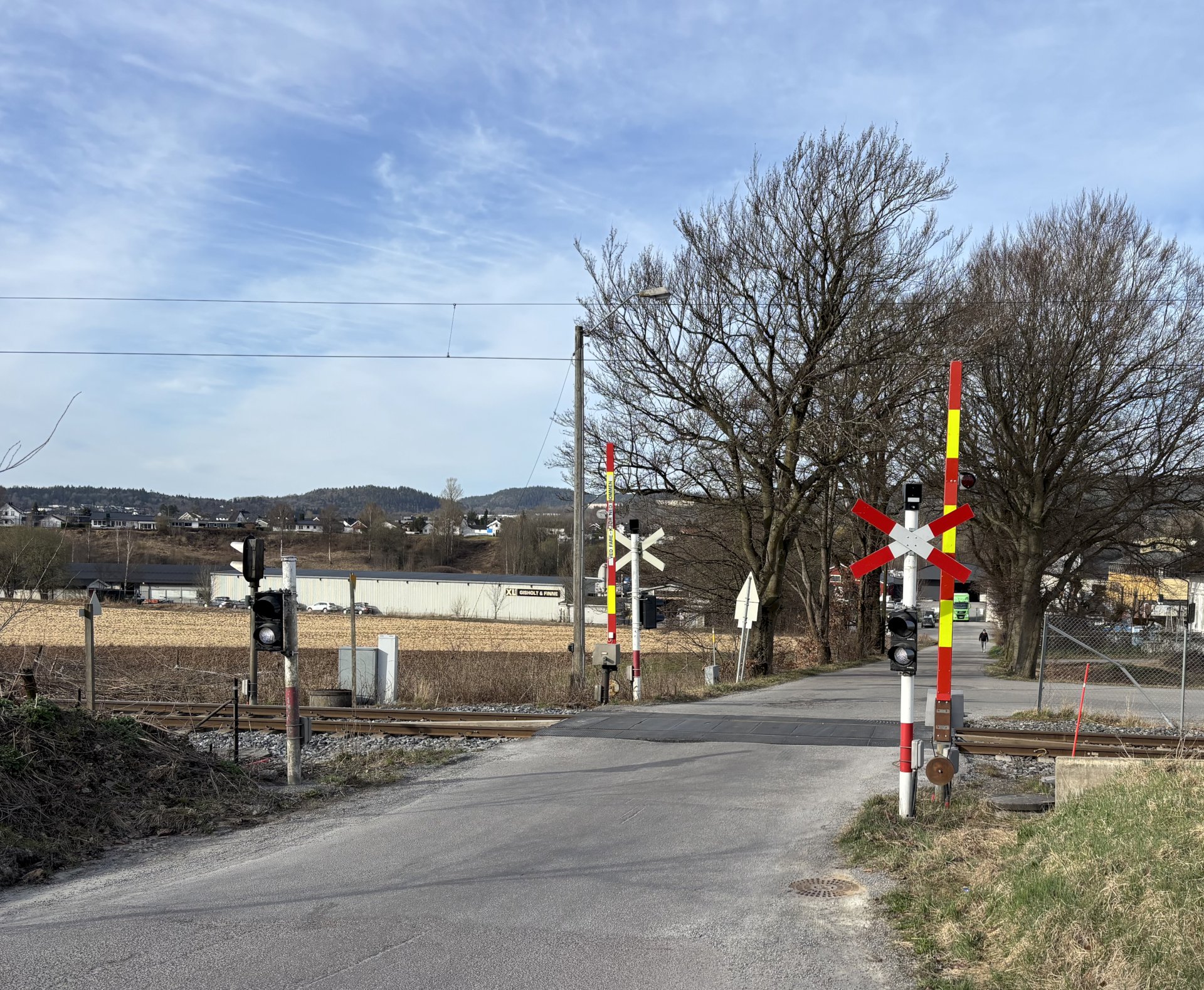 Stengt planovergang i Borgestadbakken