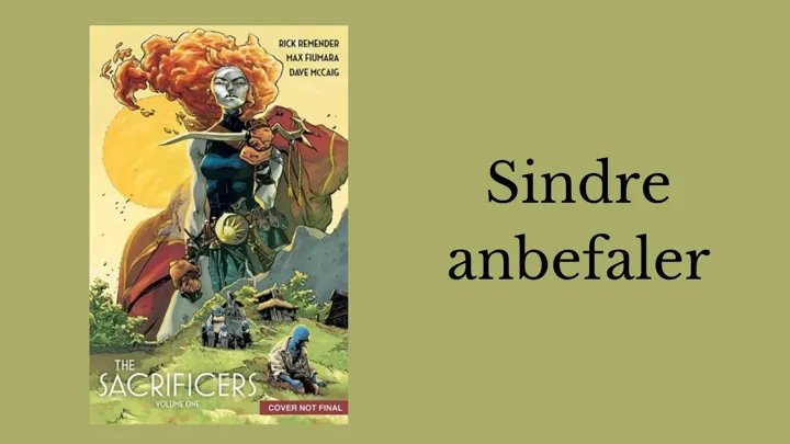 Sindre anbefaler-plaket. Omslagsforside av boka.