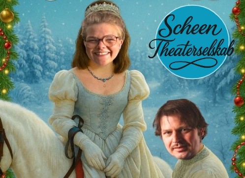 En prinsesse til hest og en mann.