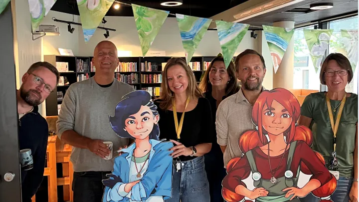 Ansatte ved Skien bibliotek.